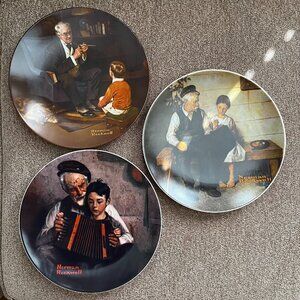 VINTAGE} Norman Rockwell Plates (Set of Three Collectibles)